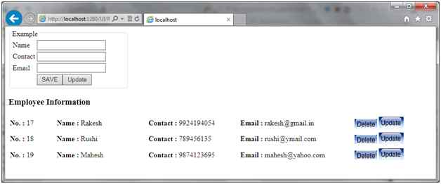 Display Inserted Record 